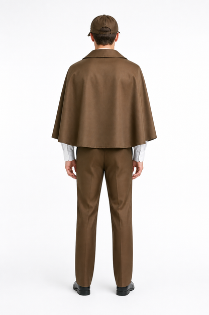 Edogawa Ranpo Cosplay Costume with Hat and Wig back view