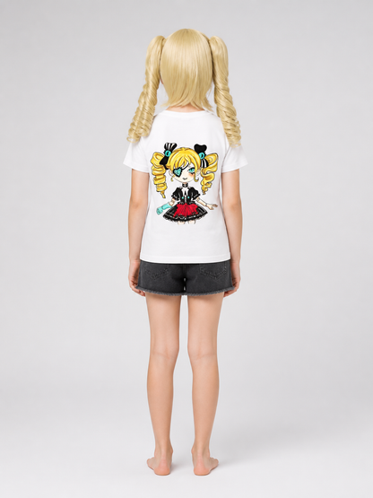Light Golden Wig for Cosplay with Double Ponytails back view