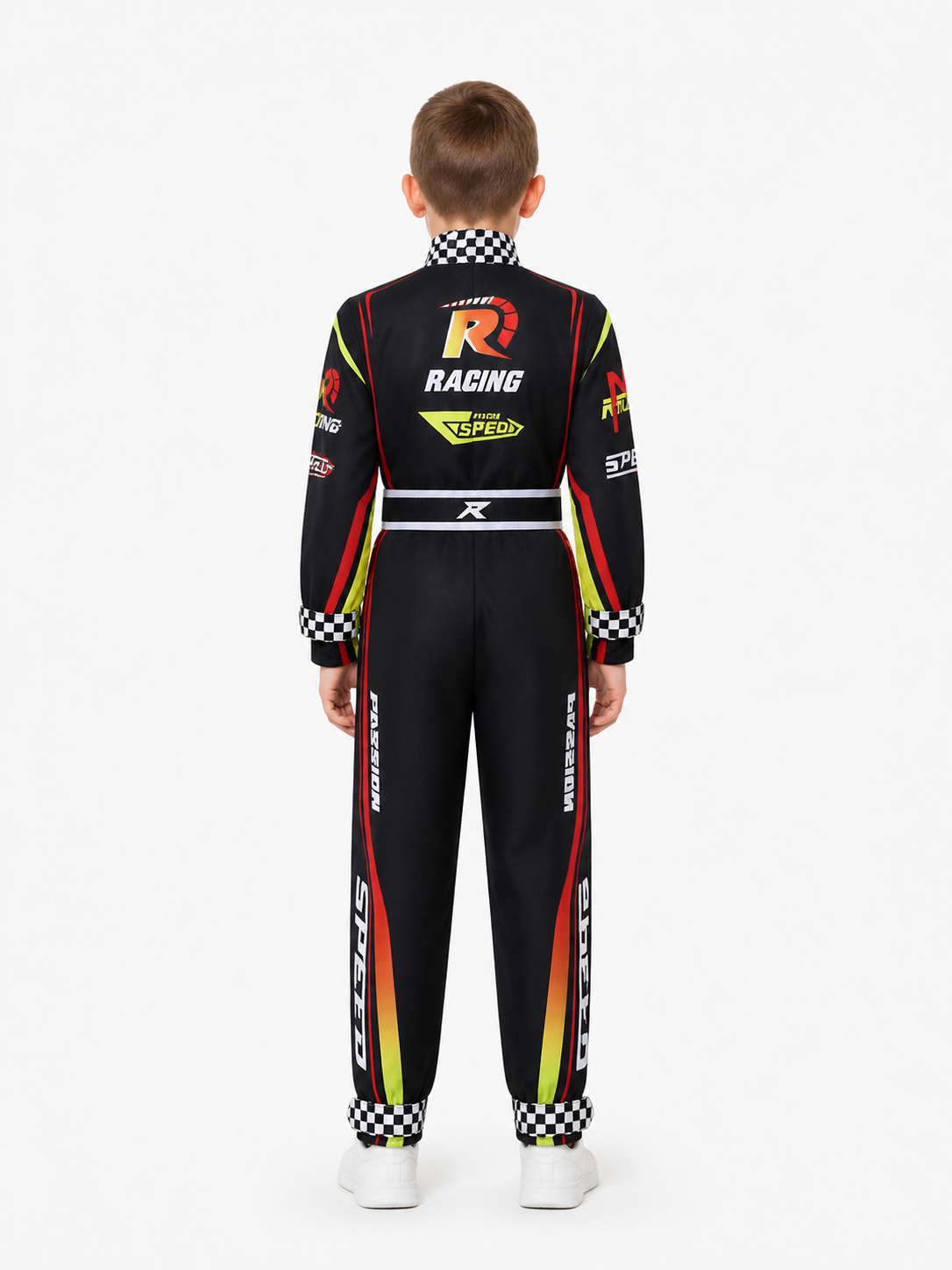 Racing Jumpsuit Cosplay Set with Belt back view