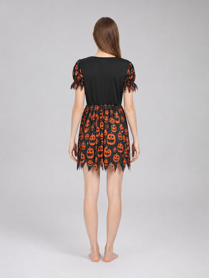 Halloween Costume with Dress and Pointed Hat