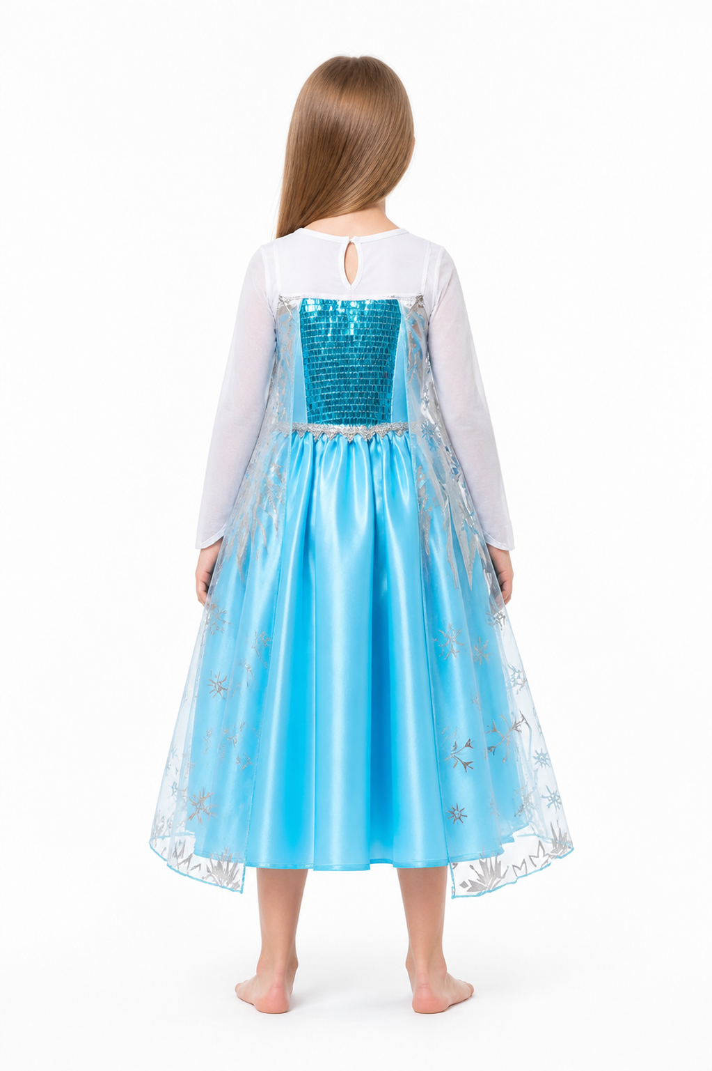 Princess Dress with Sequins and Snowflakes back view