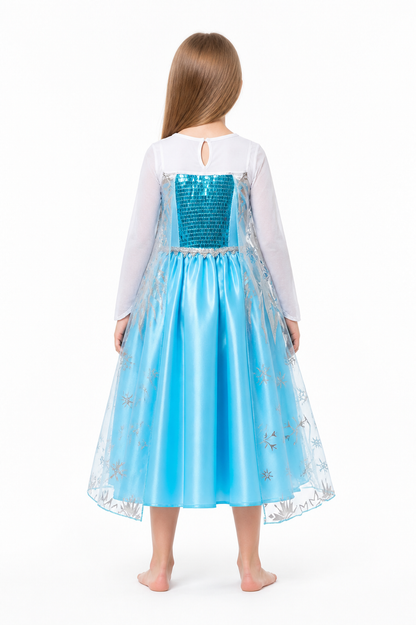 Princess Dress with Sequins and Snowflakes back view
