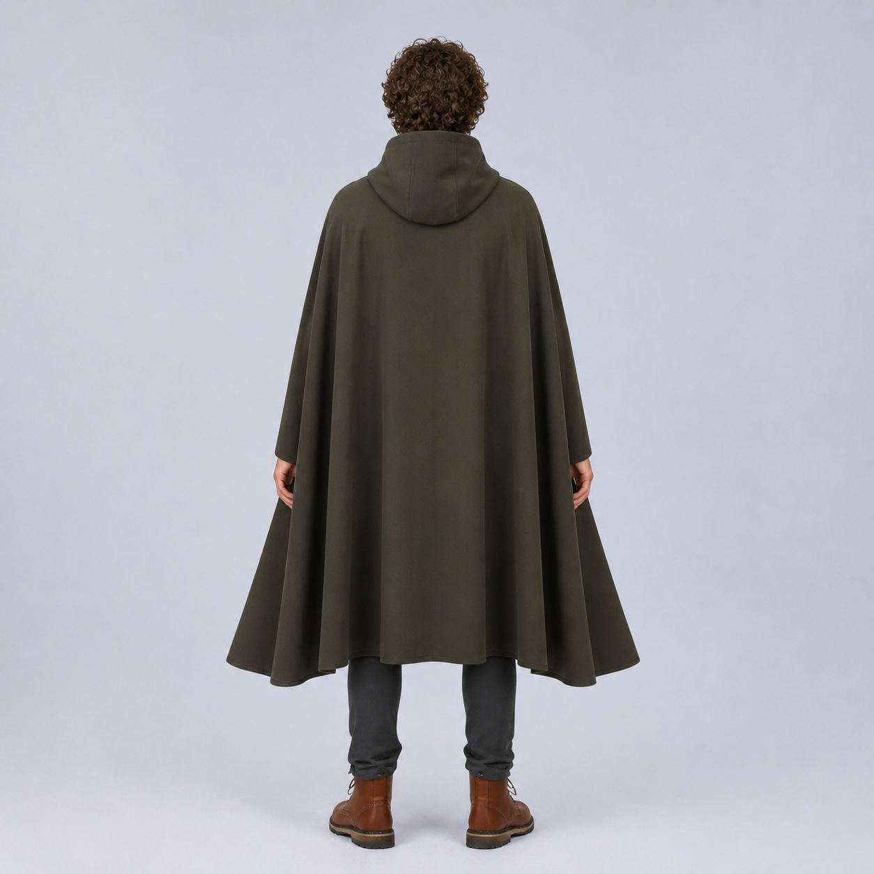 Long Medieval Hooded Cloak for Cosplay back view