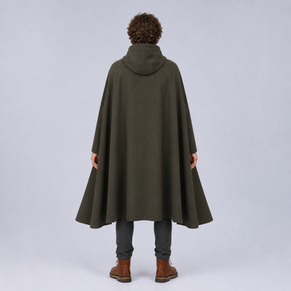 Long Medieval Hooded Cloak for Cosplay back view