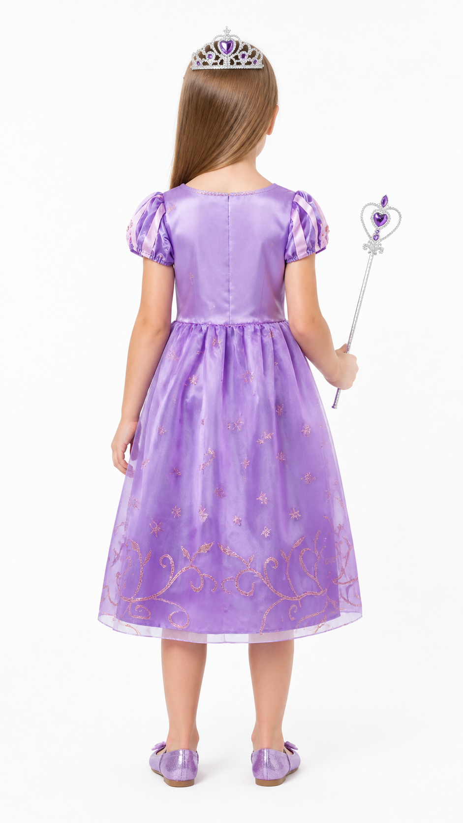 Halloween Princess Dress with Crown and Wand back view