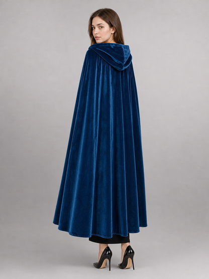 Blue Medieval Hooded Costume Cloak