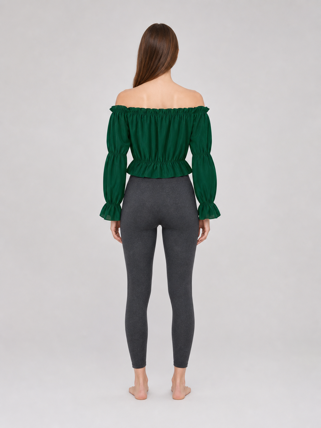 Off-the-Shoulder Blouse with Puff Sleeves
