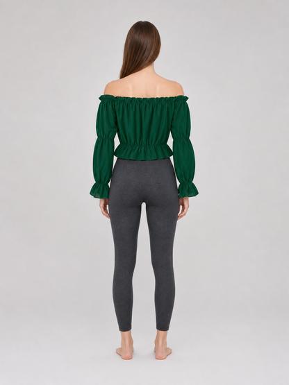 Off-the-Shoulder Blouse with Puff Sleeves