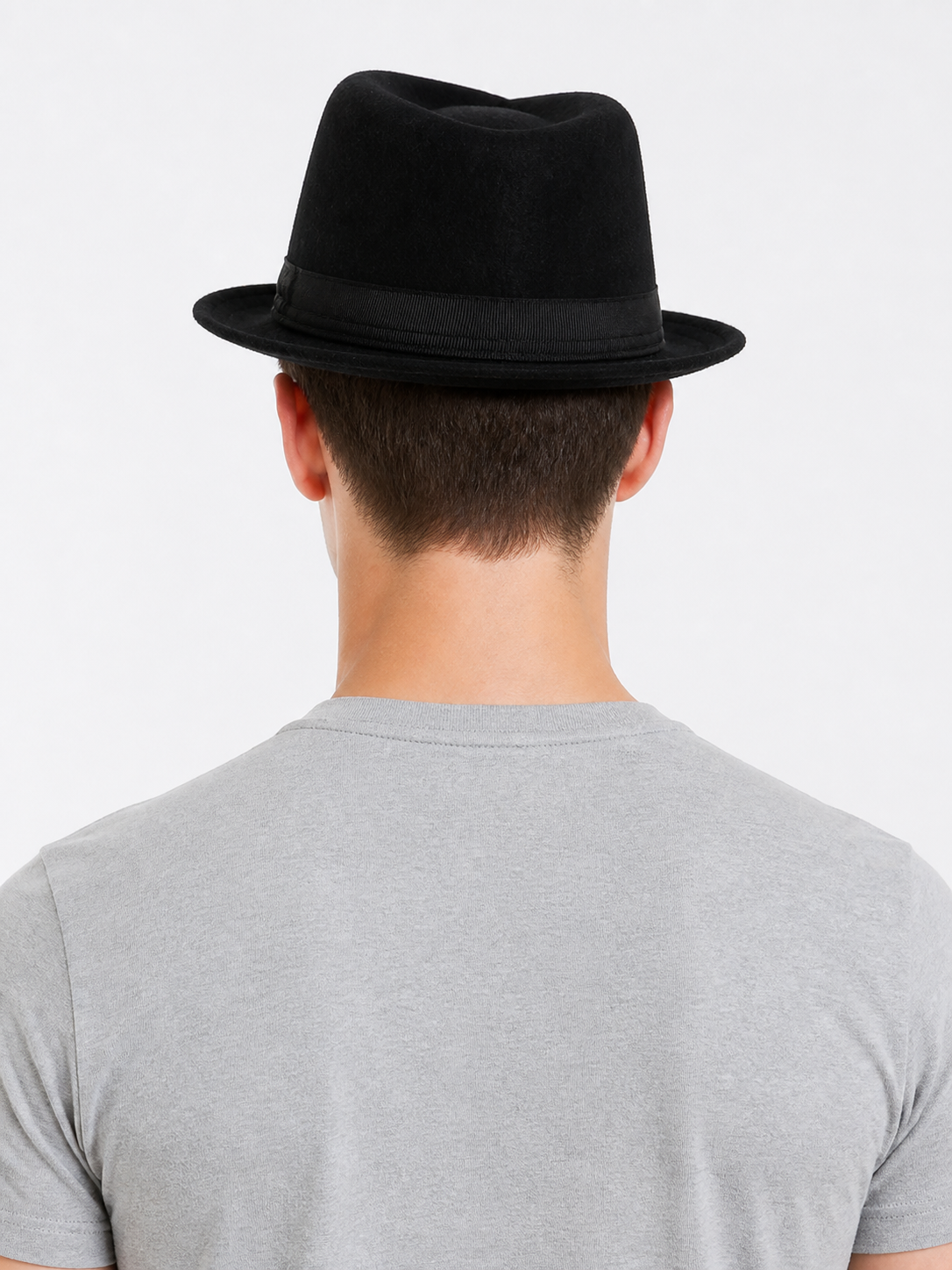Carnival hat with black ribbon and brim