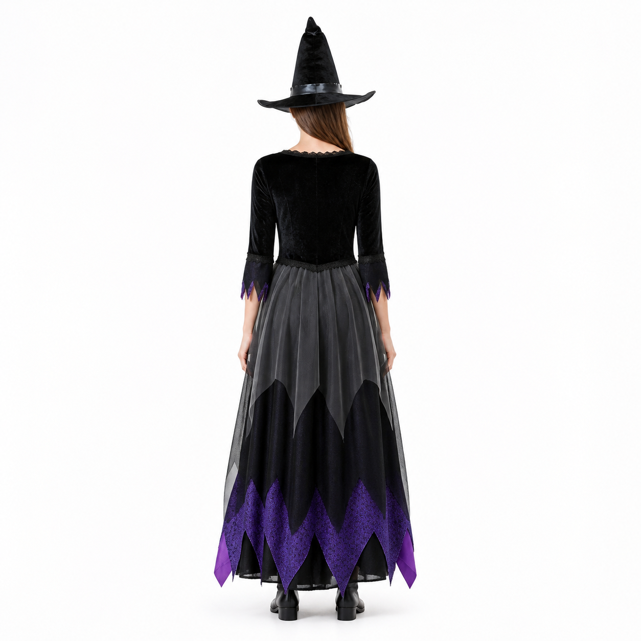 Costume Dress with Layered Skirt and Lace back view