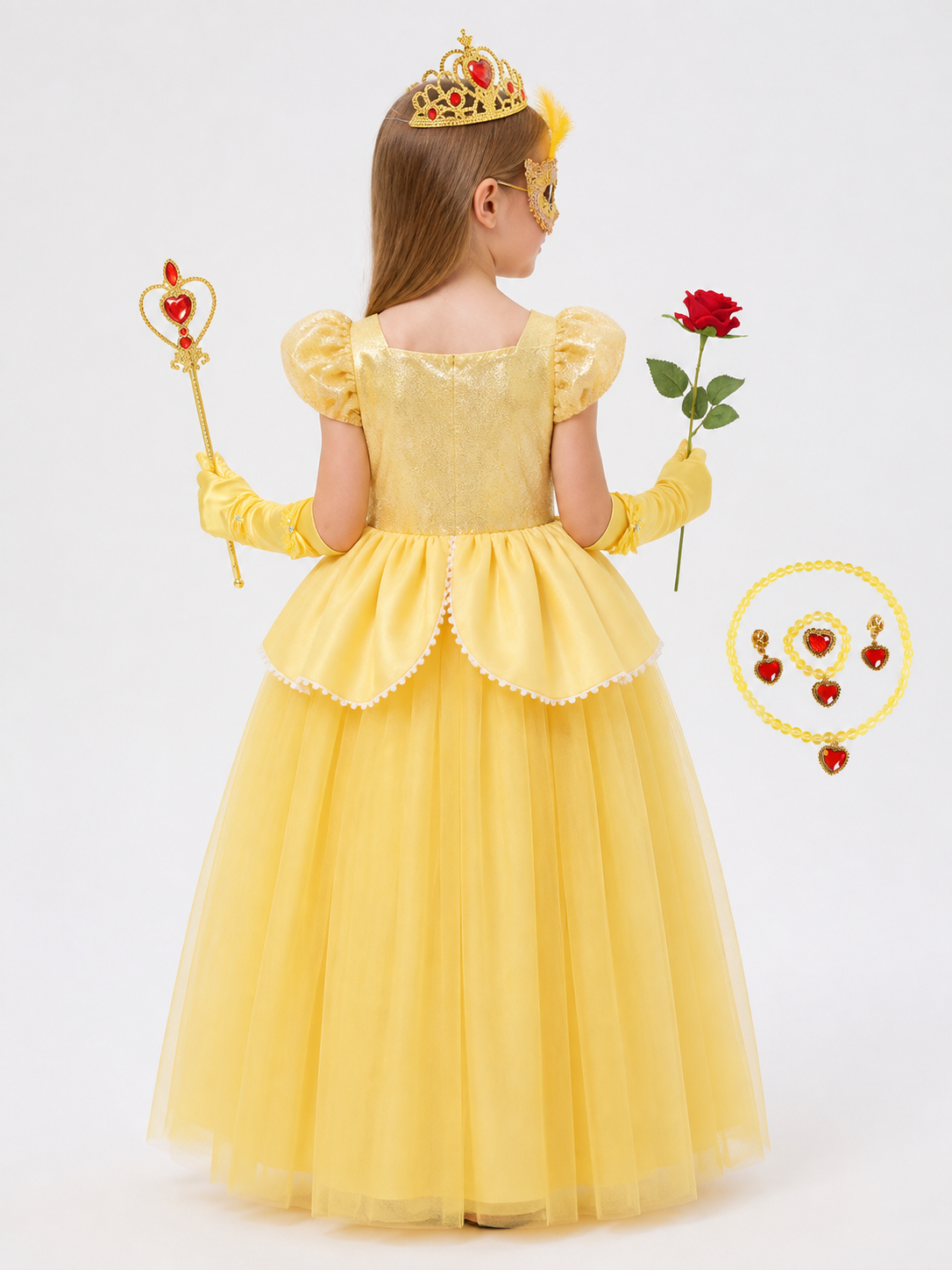 Yellow Princess Costume for Halloween and Cosplay back view