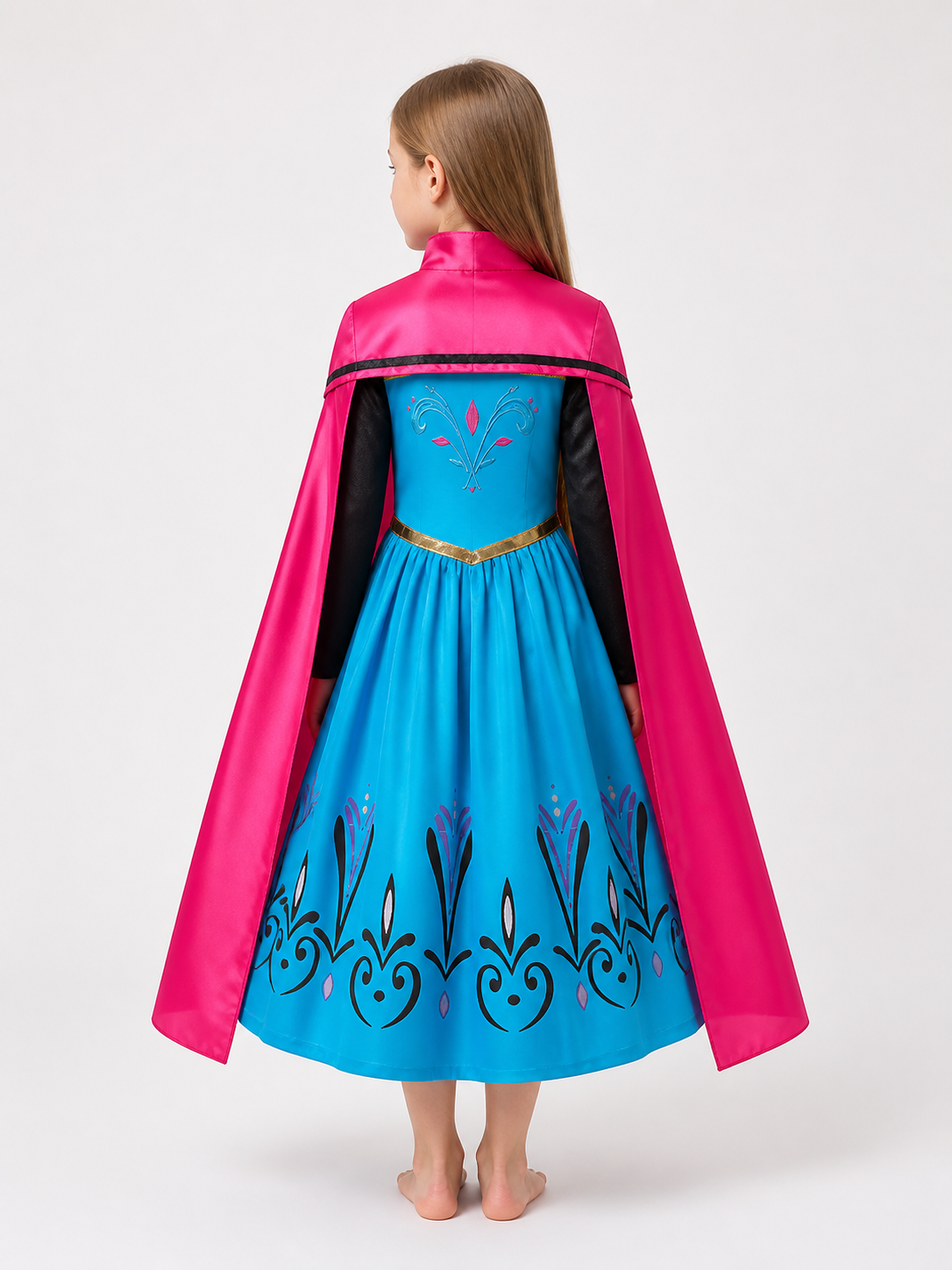 Princess Carnival Costume with Cape for Cosplay back view