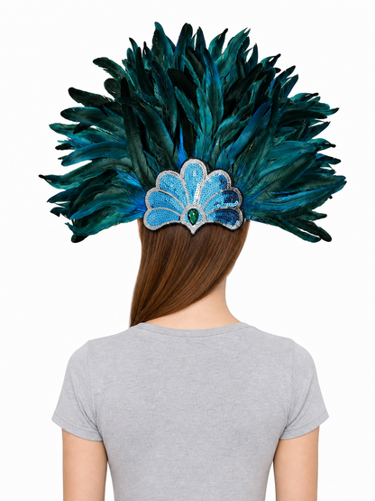 Carnival Feather and Sequin Headpiece