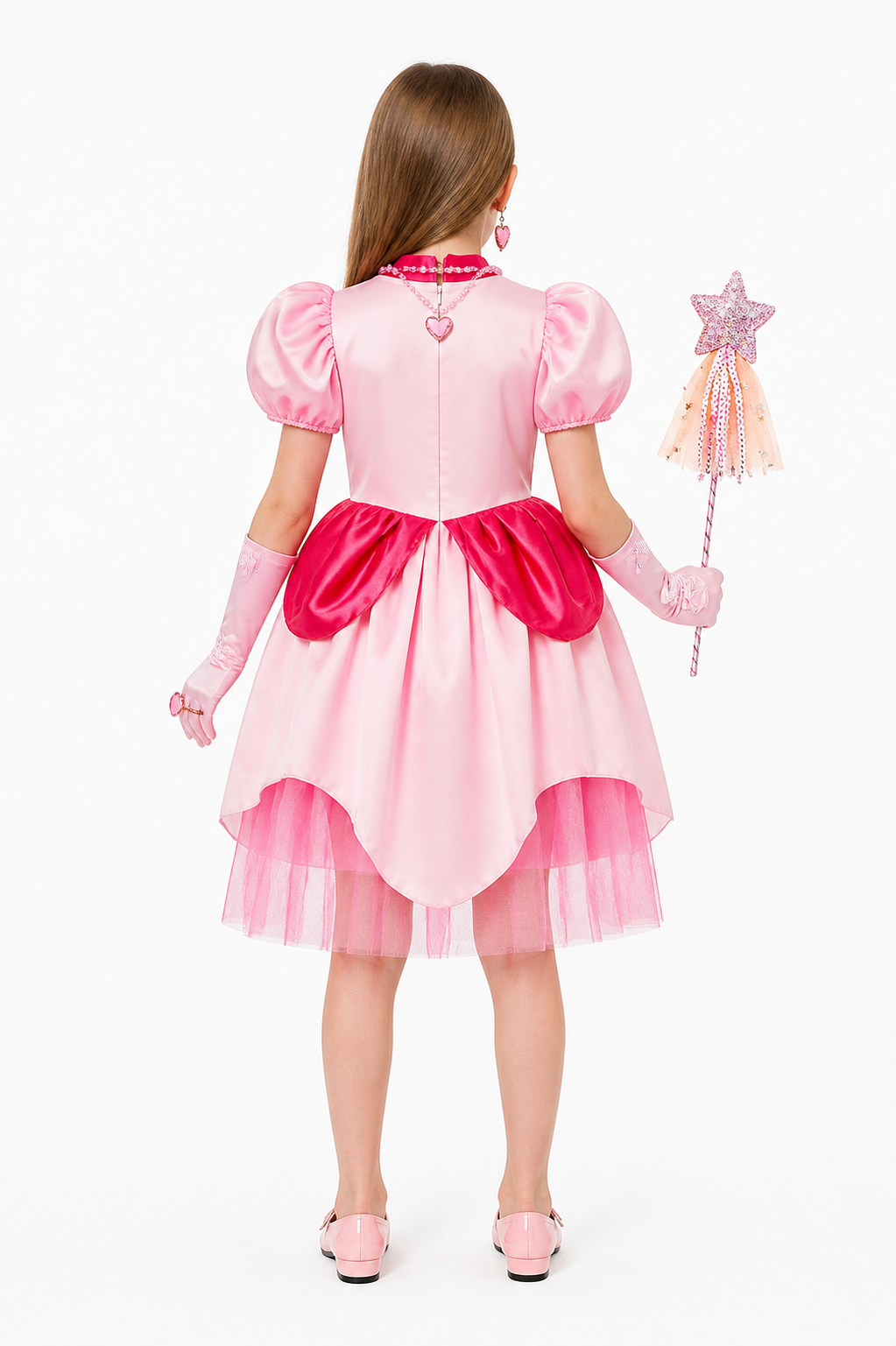 Children's Carnival Costume with Full Skirt and Accessories back view