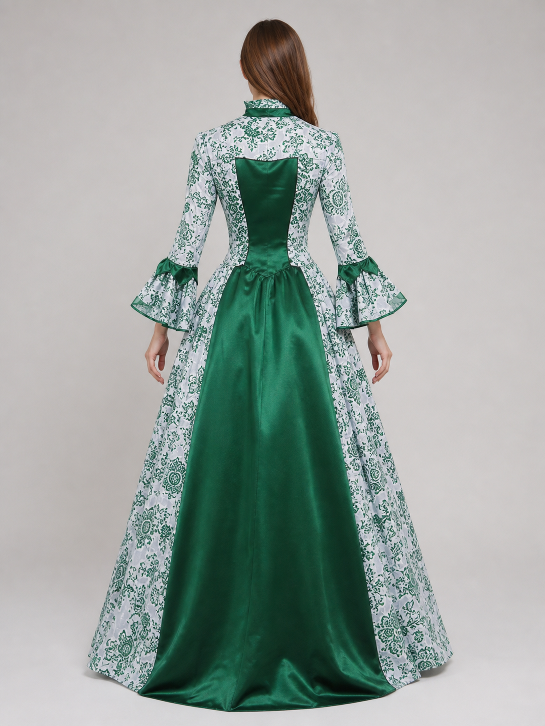 Long Evening Dress with Flared Sleeves