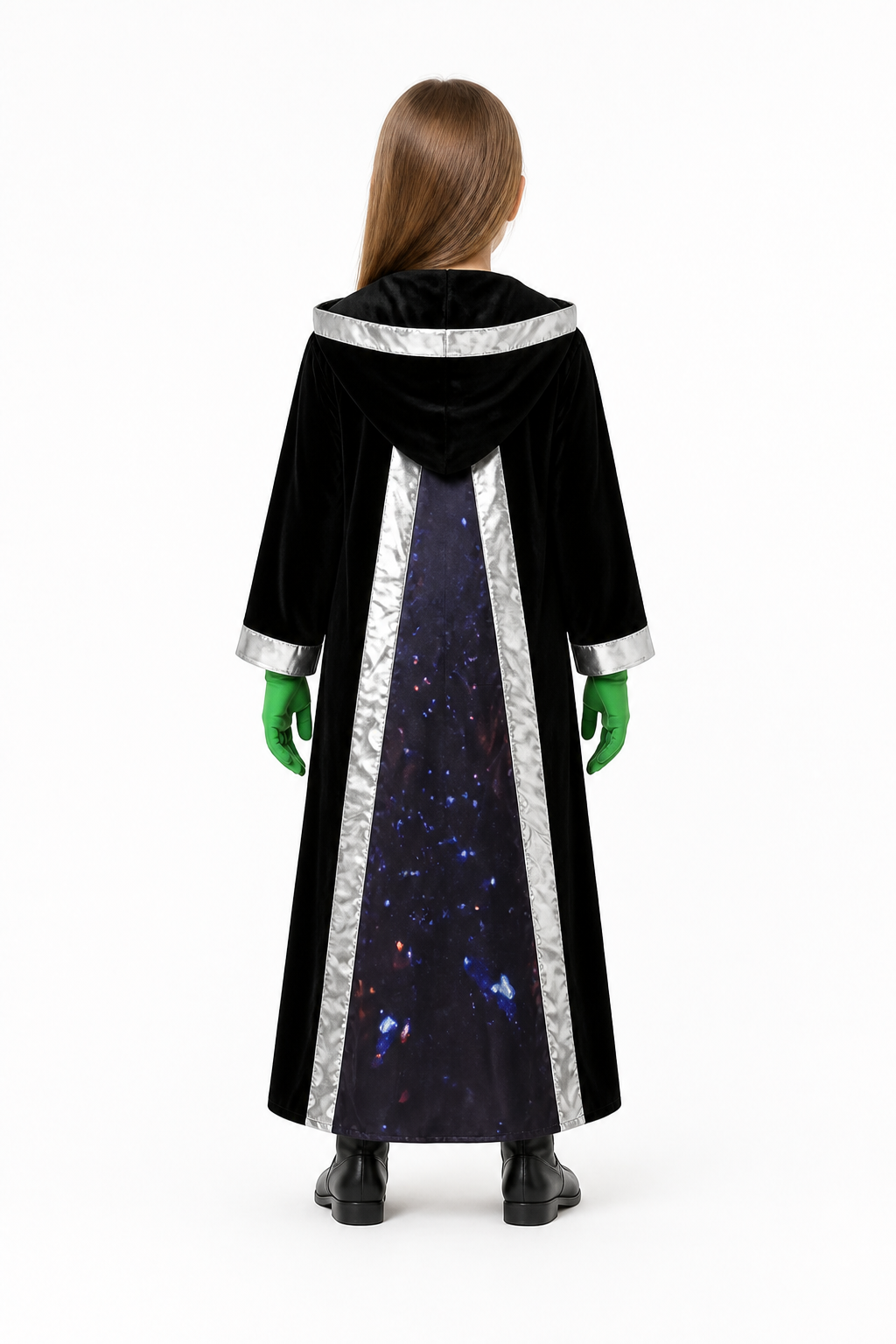 ET Alien Costume with Hood, Skirt, and Star Pattern back view