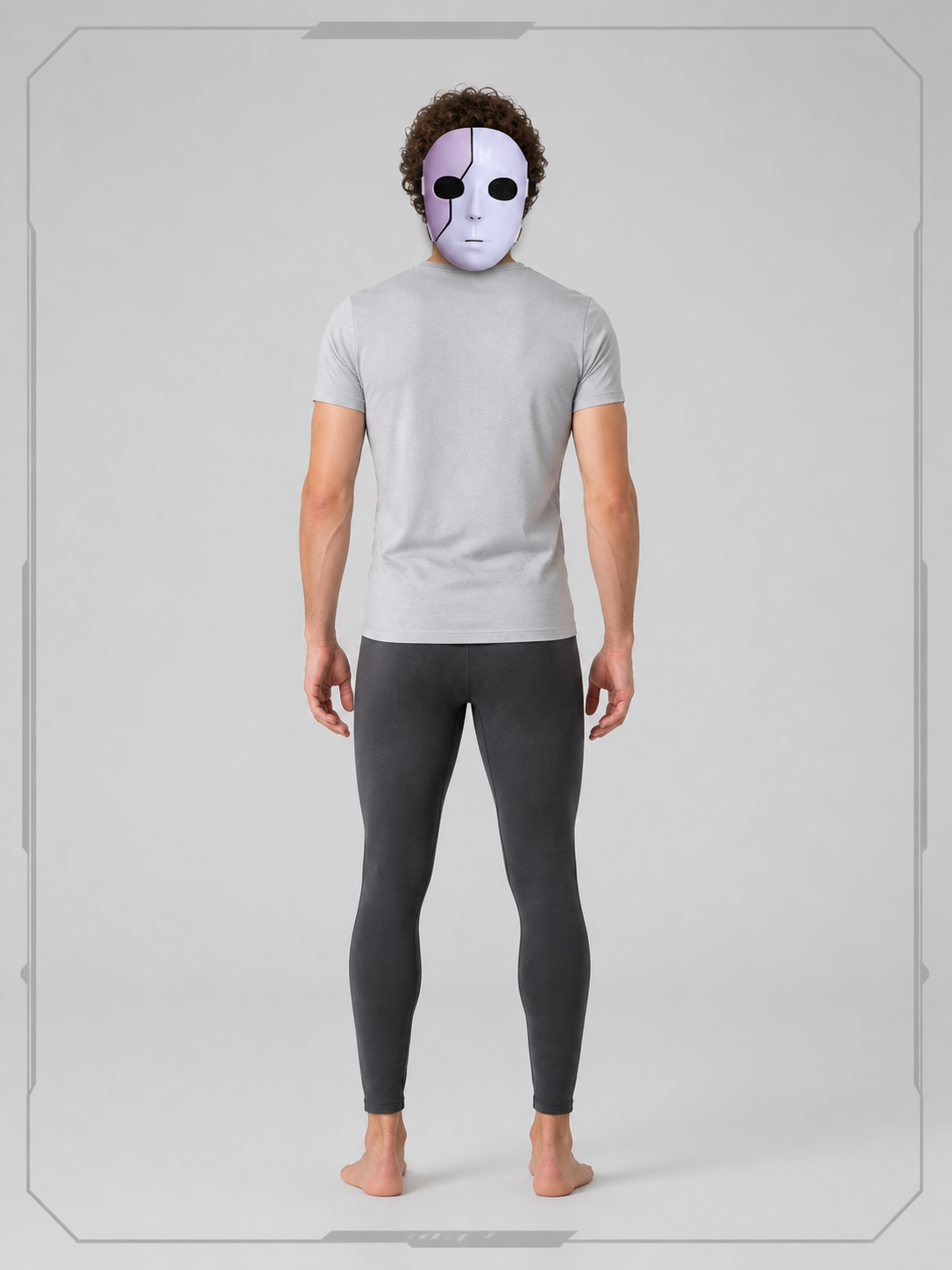 White Carnival Mask with Black Cracks