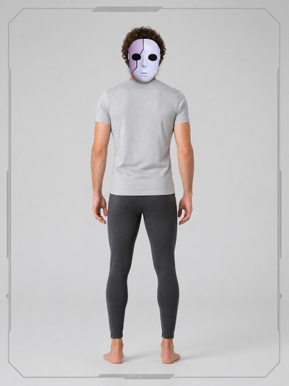 White Carnival Mask with Black Cracks