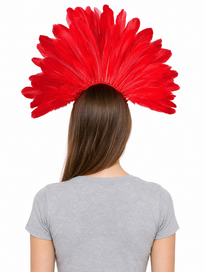 Carnival Headpiece with Red Feathers