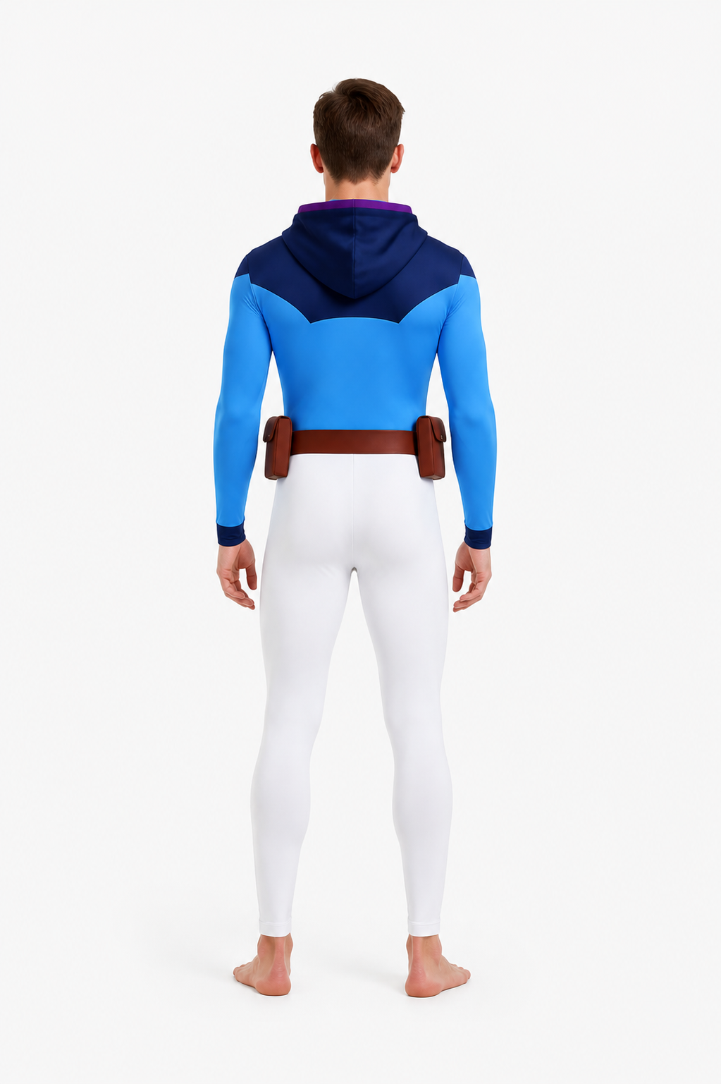 Omni-Man Cosplay Costume with Hood and Belt back view