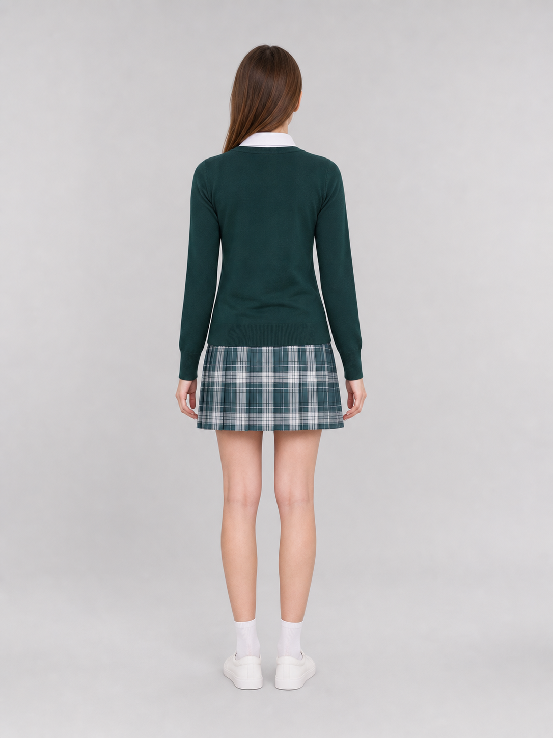 School Uniform Cosplay Costume: Cardigan, Shirt, and Skirt