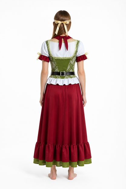 Retro-Style Corset and Lace Costume back view