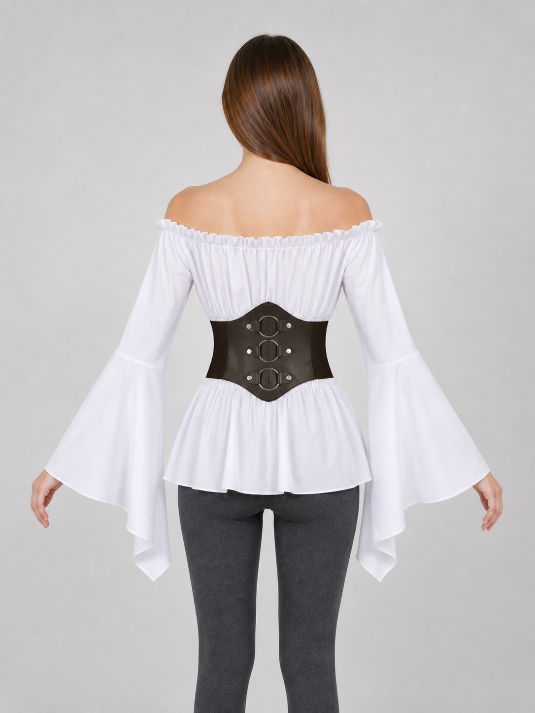 Off-the-Shoulder Blouse with Belt for Cosplay
