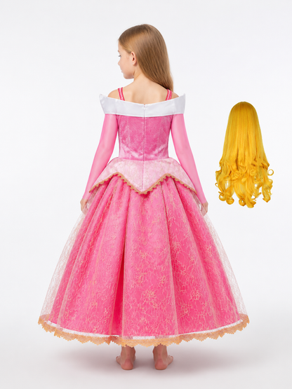 Princess Costume with Wig for Halloween back view