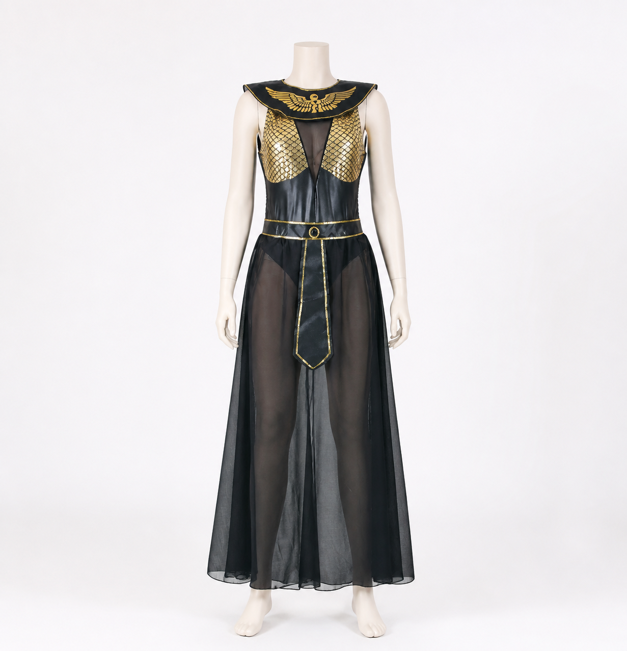 Black and Gold Ancient Egyptian-Style Costume back view