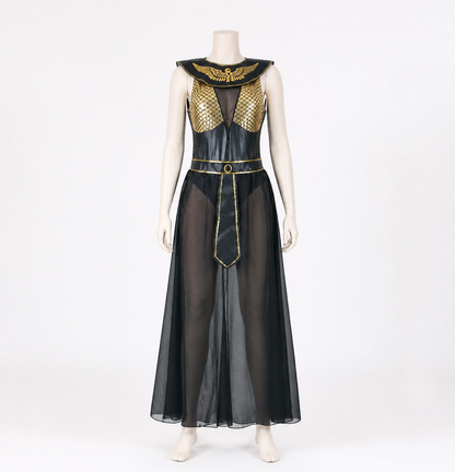 Black and Gold Ancient Egyptian-Style Costume back view