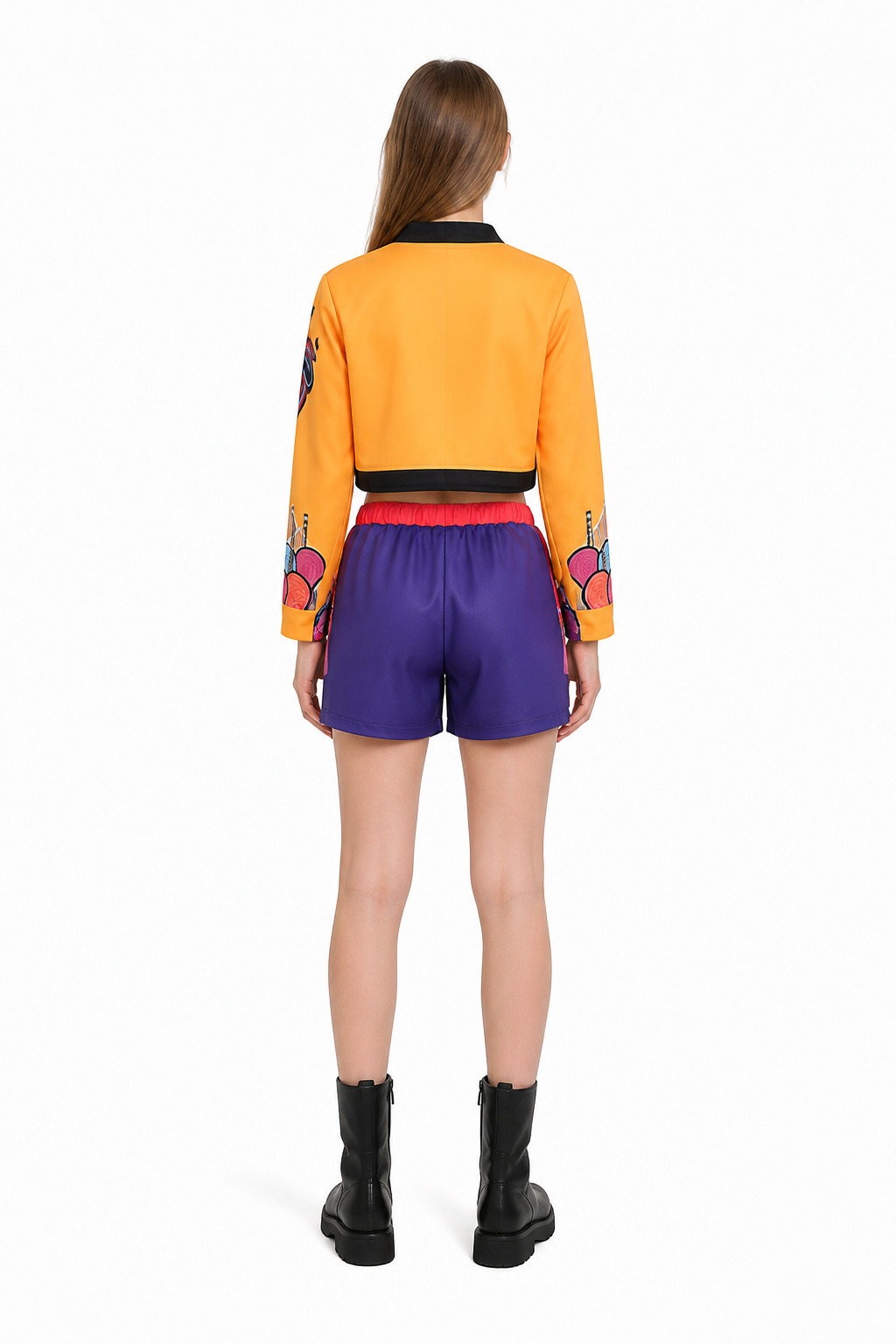 3-Piece Stage Costume: Jacket, Top, and Shorts back view