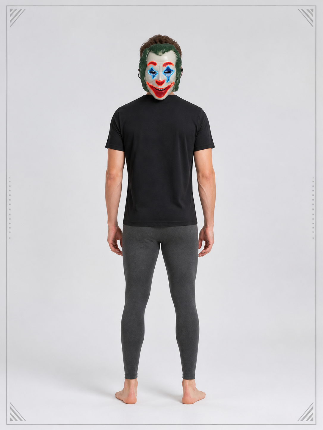 Glowing Clown Carnival Mask for Halloween and Cosplay back view