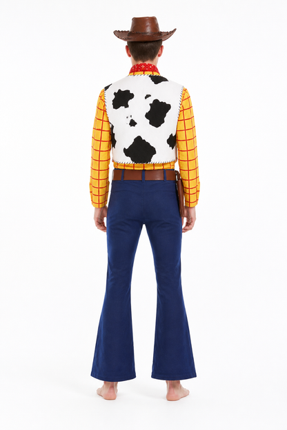 Western-Style Cosplay Costume: Vest and Hat back view