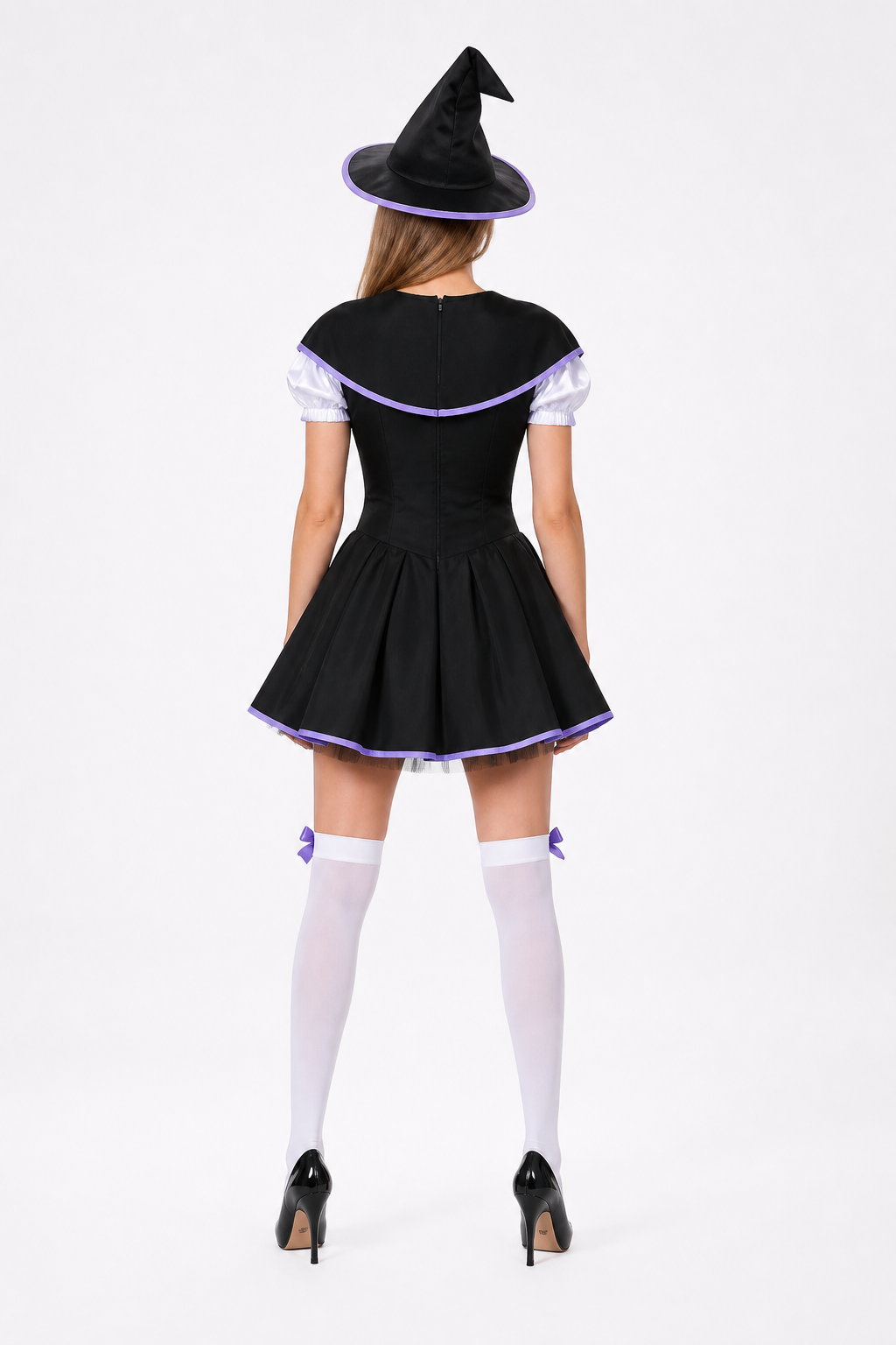 Cosplay Dress with Full Skirt and Bow back view