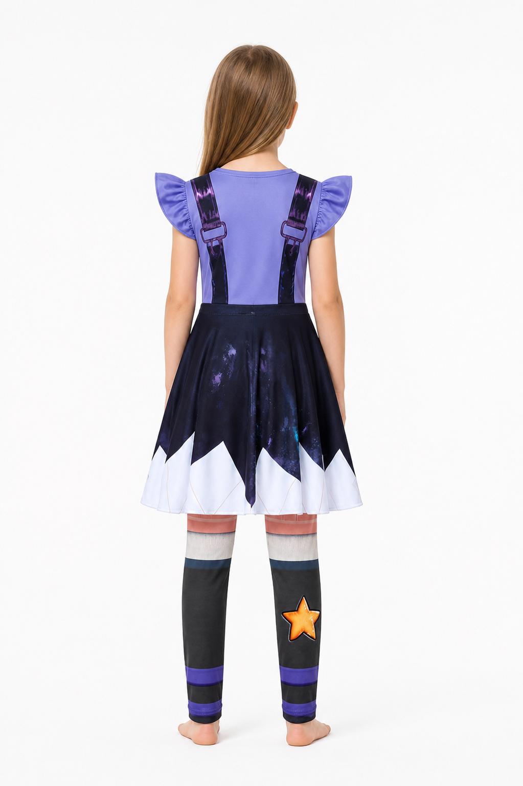 Girls' Poppy Playtime Lily Dress with Leggings, Stars back view