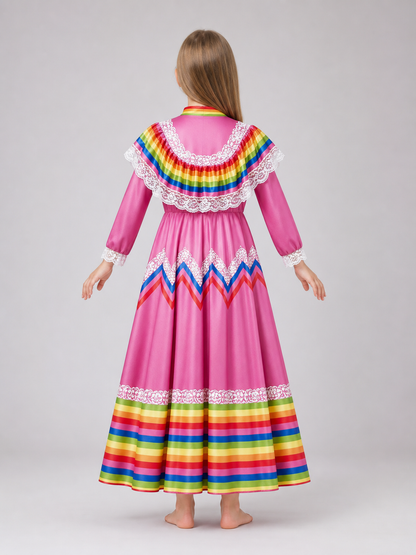 Bright Carnival Dress in Mexican Style