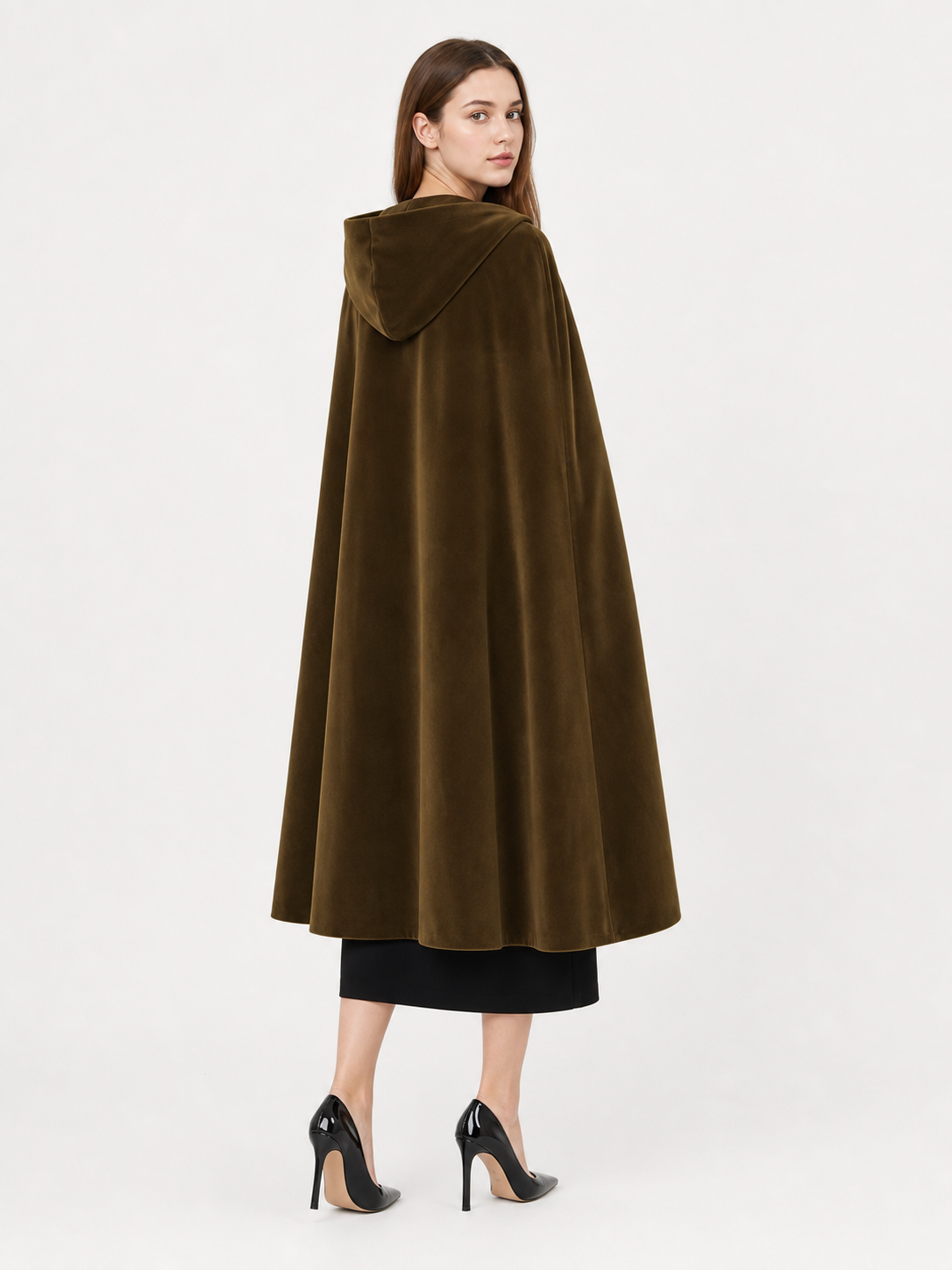 Brown Hooded Costume Cape
