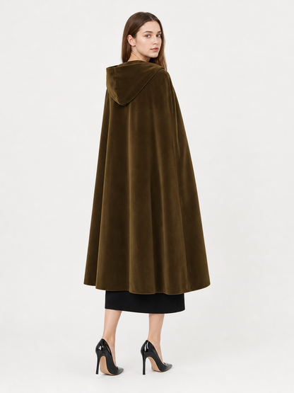 Brown Hooded Costume Cape