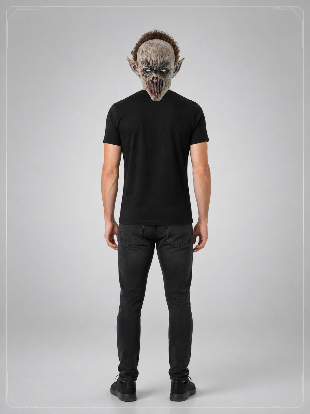 Zombie Carnival Mask with Pointed Ears back view