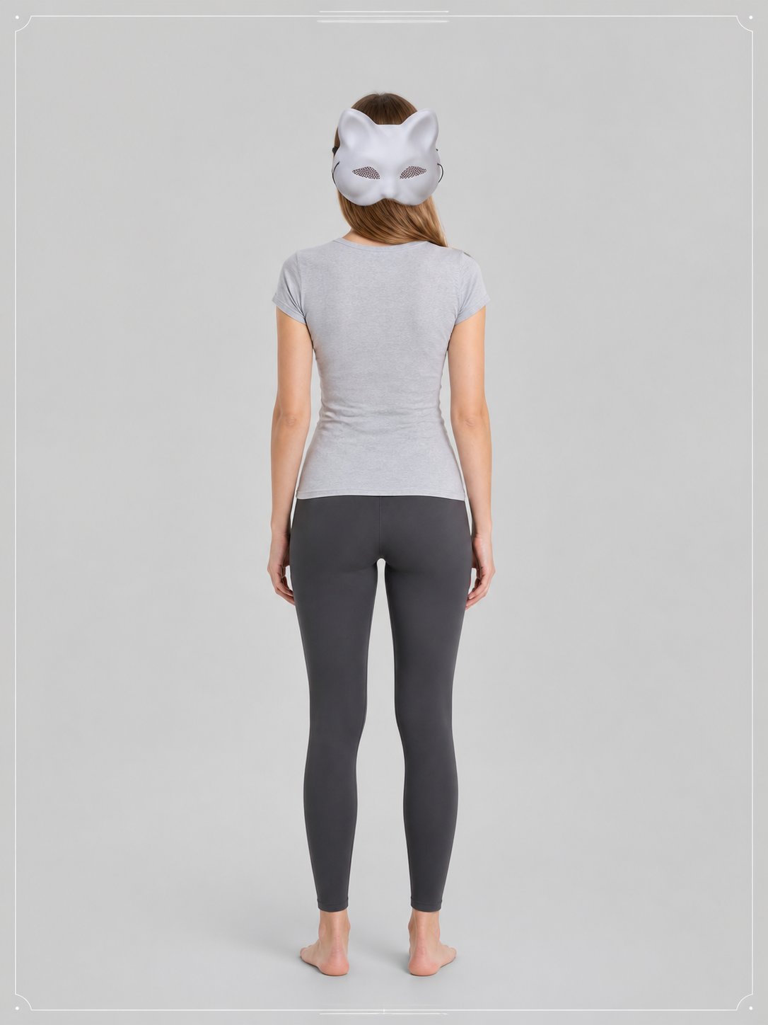 White Cat Carnival Mask for Halloween and Cosplay back view