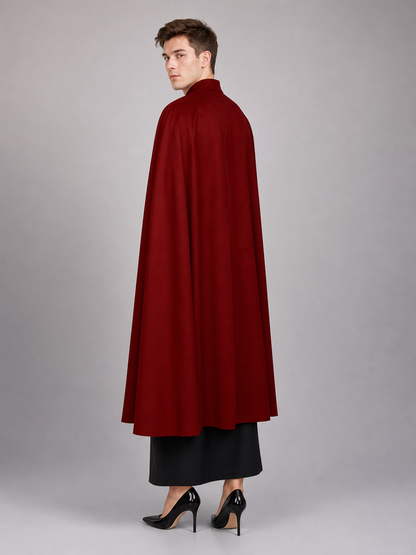 Dark Red Carnival Cloak with Hood