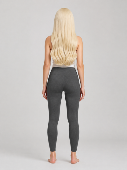 Long Light Golden Wavy Carnival Wig back view