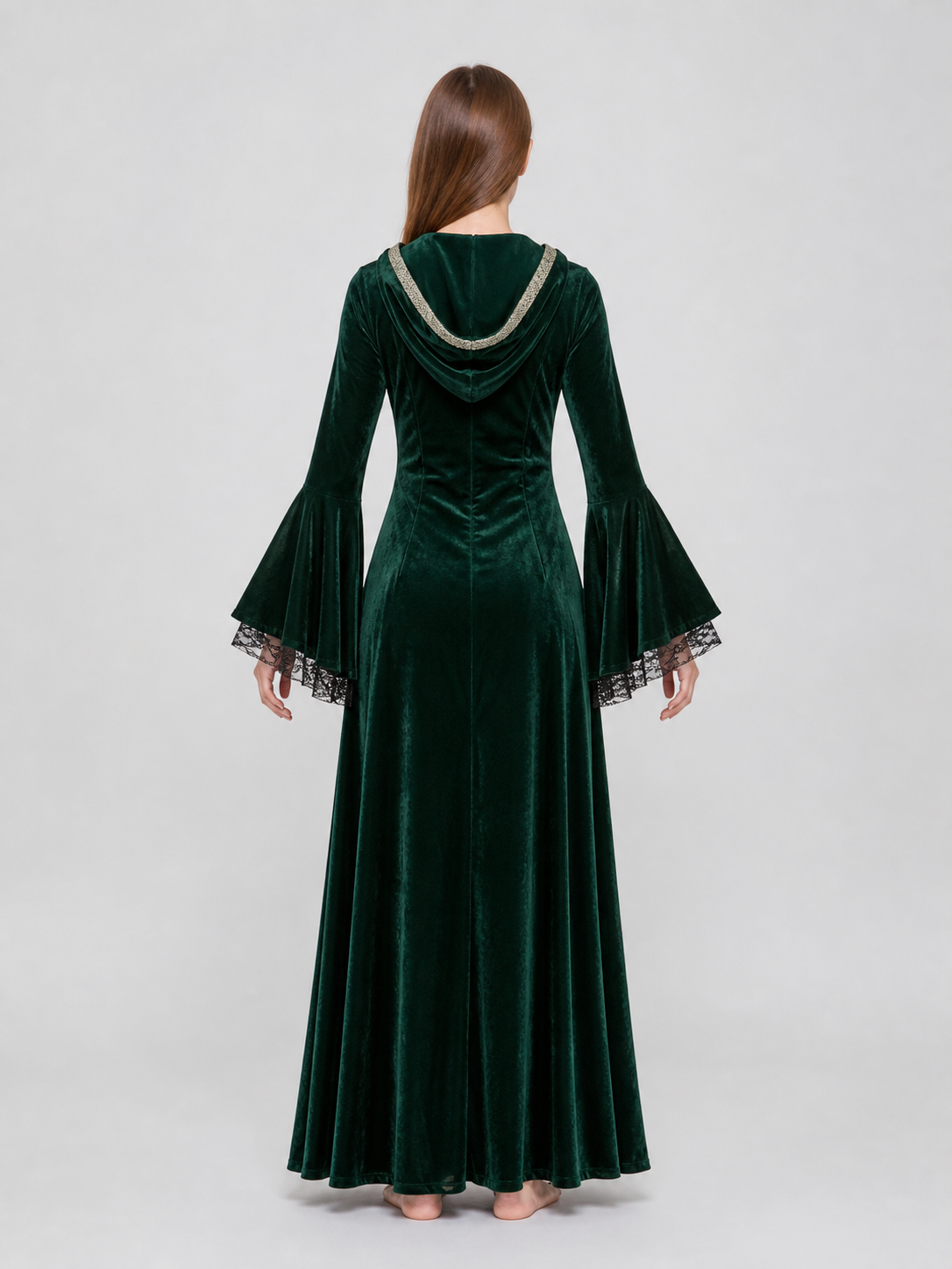 Gothic Hooded Dress in a Medieval Style