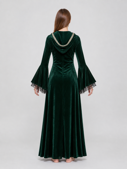 Gothic Hooded Dress in a Medieval Style