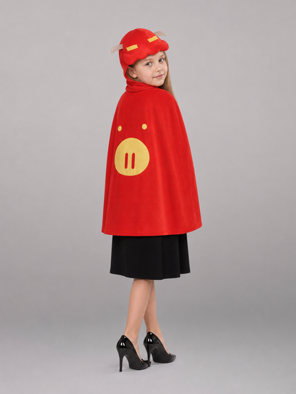 Red Superhero Costume with Yellow Details