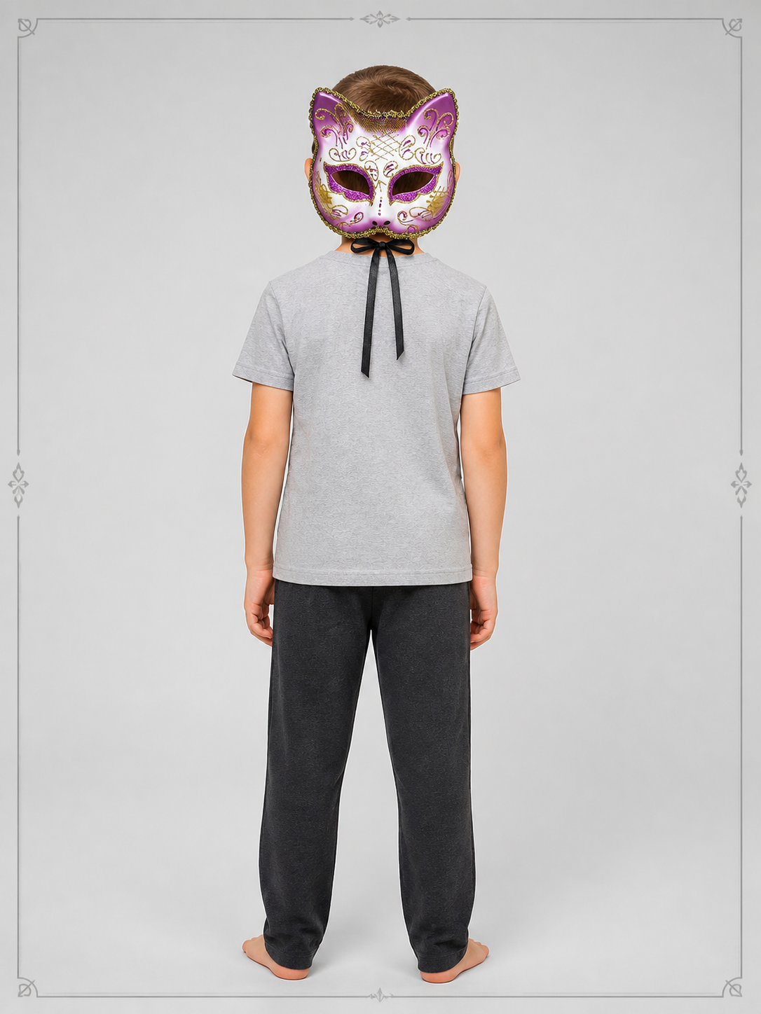Purple Carnival Mask for Halloween and Cosplay back view
