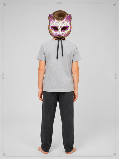 Purple Carnival Mask for Halloween and Cosplay back view