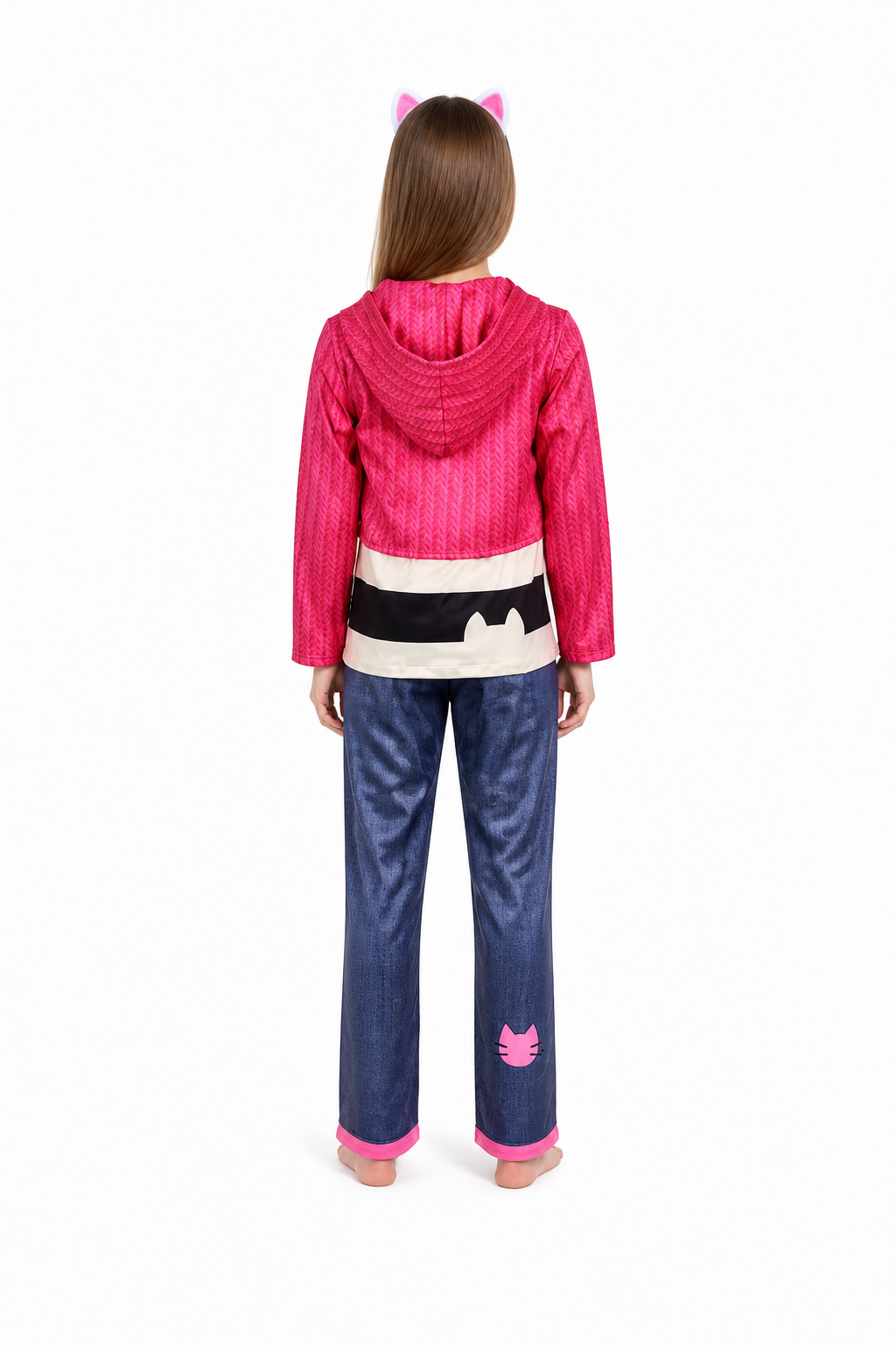 Gabby costume: jacket, T-shirt, pants, wig back view