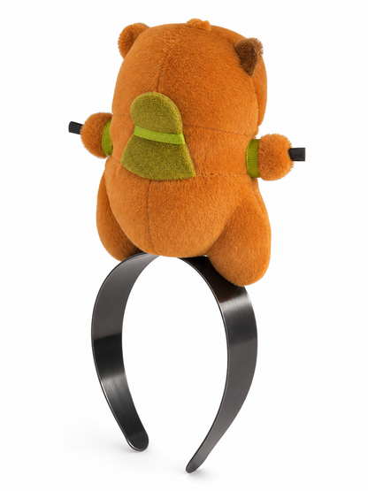 Carnival headband with a capybara in a turtle style