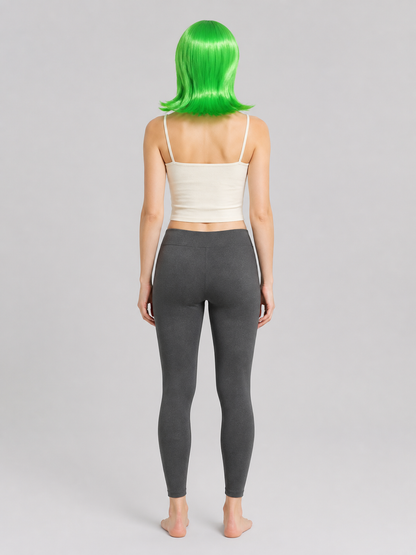 Bright Green Inside Out 2 Carnival Wig with Side-Swept Bangs back view